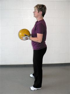 Medicine Ball Squat Position 1