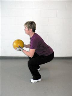 Medicine Ball Squat Position 2